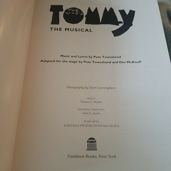 The Who's Tommy The Musical Book by Pete Townsend 1993 Hardcover Book - Picture 2 of 3